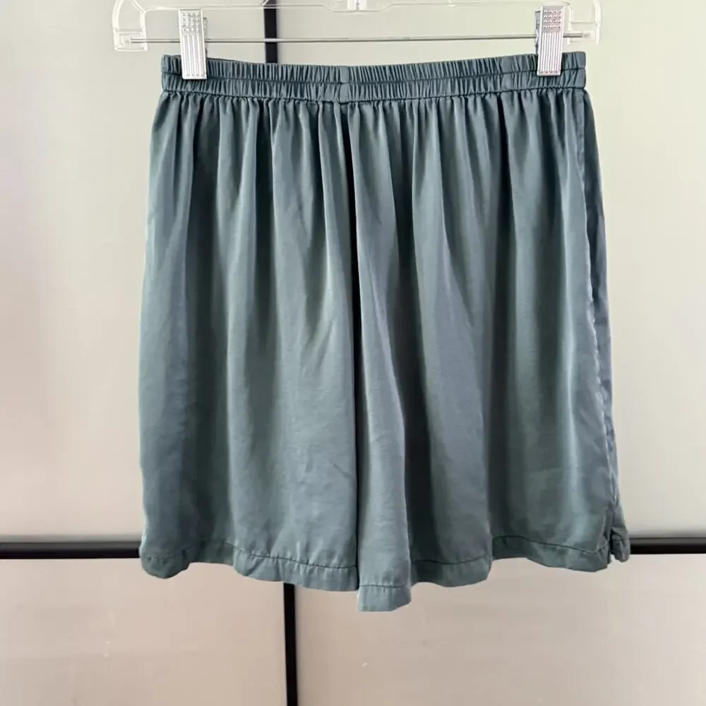 Fishers Finery Mens Silk Lounge Boxer Shorts Size M Green EUC $70
